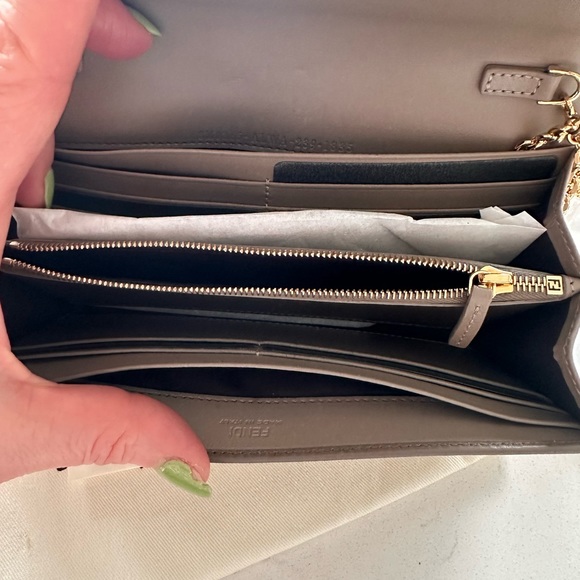 Fendi Two Tone FF Continental Wallet with Chain - Picture 6 of 10